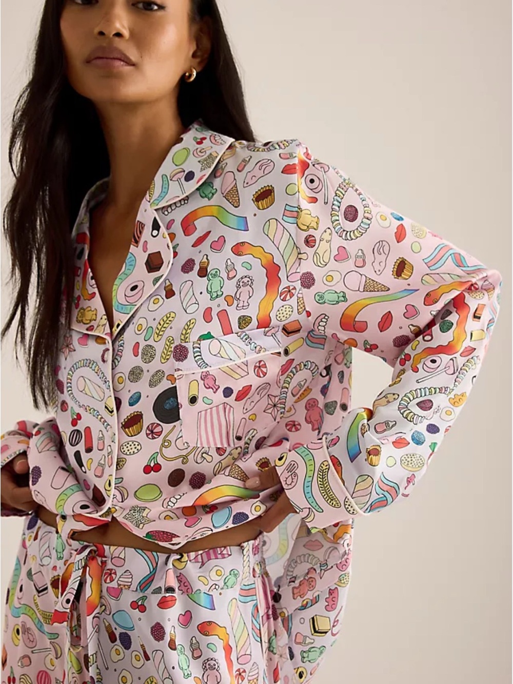 NWOT KAREN MABON ANTHROPOLOGIE CANDY PJ PAJAMA LOUNGE TOP